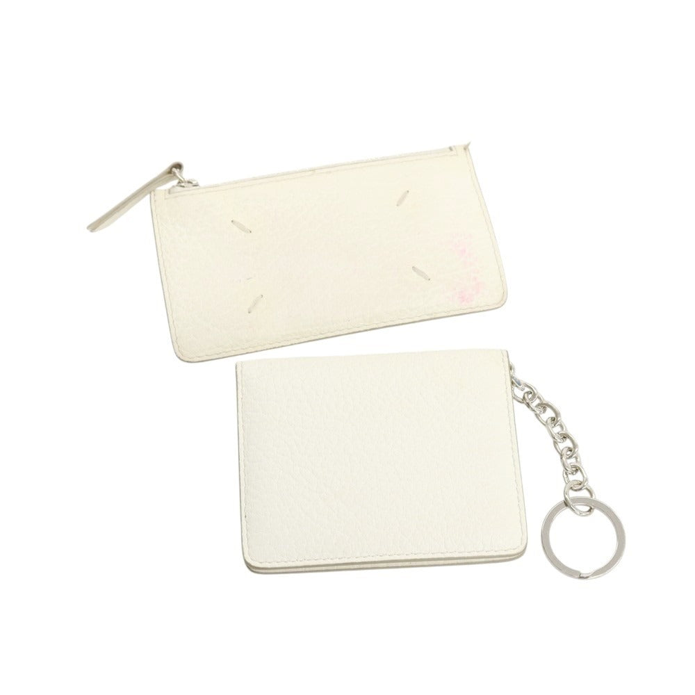 【中古】メゾン マルジェラ Maison Margiela レザー コイン＆カードケース ホワイト【 状態ランクD 】【 ユニセックス 】
