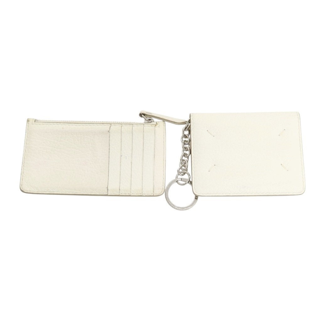 【中古】メゾン マルジェラ Maison Margiela レザー コイン＆カードケース ホワイト【 状態ランクD 】【 ユニセックス 】