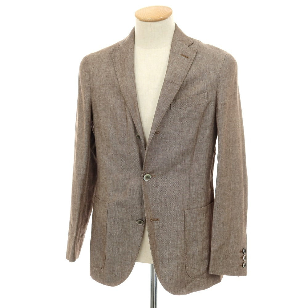 【中古】ボリオリ BOGLIOLI DOVER リネンコットン 3B テーラードジャケット アッシュブラウン系【サイズ44】【 状態ランクC 】【 メンズ 】
