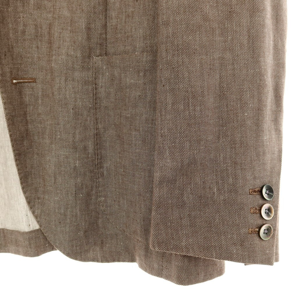 【中古】ボリオリ BOGLIOLI DOVER リネンコットン 3B テーラードジャケット アッシュブラウン系【サイズ44】【 状態ランクC 】【 メンズ 】