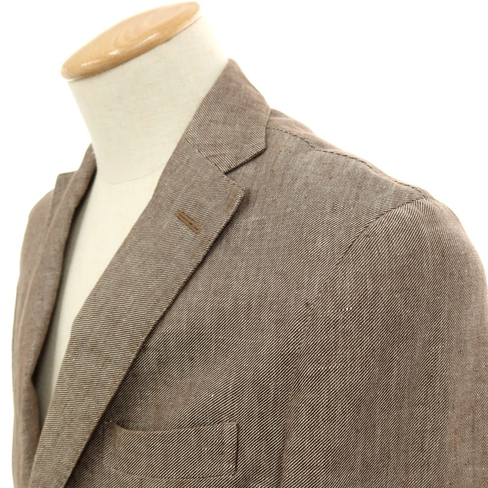 【中古】ボリオリ BOGLIOLI DOVER リネンコットン 3B テーラードジャケット アッシュブラウン系【サイズ44】【 状態ランクC 】【 メンズ 】