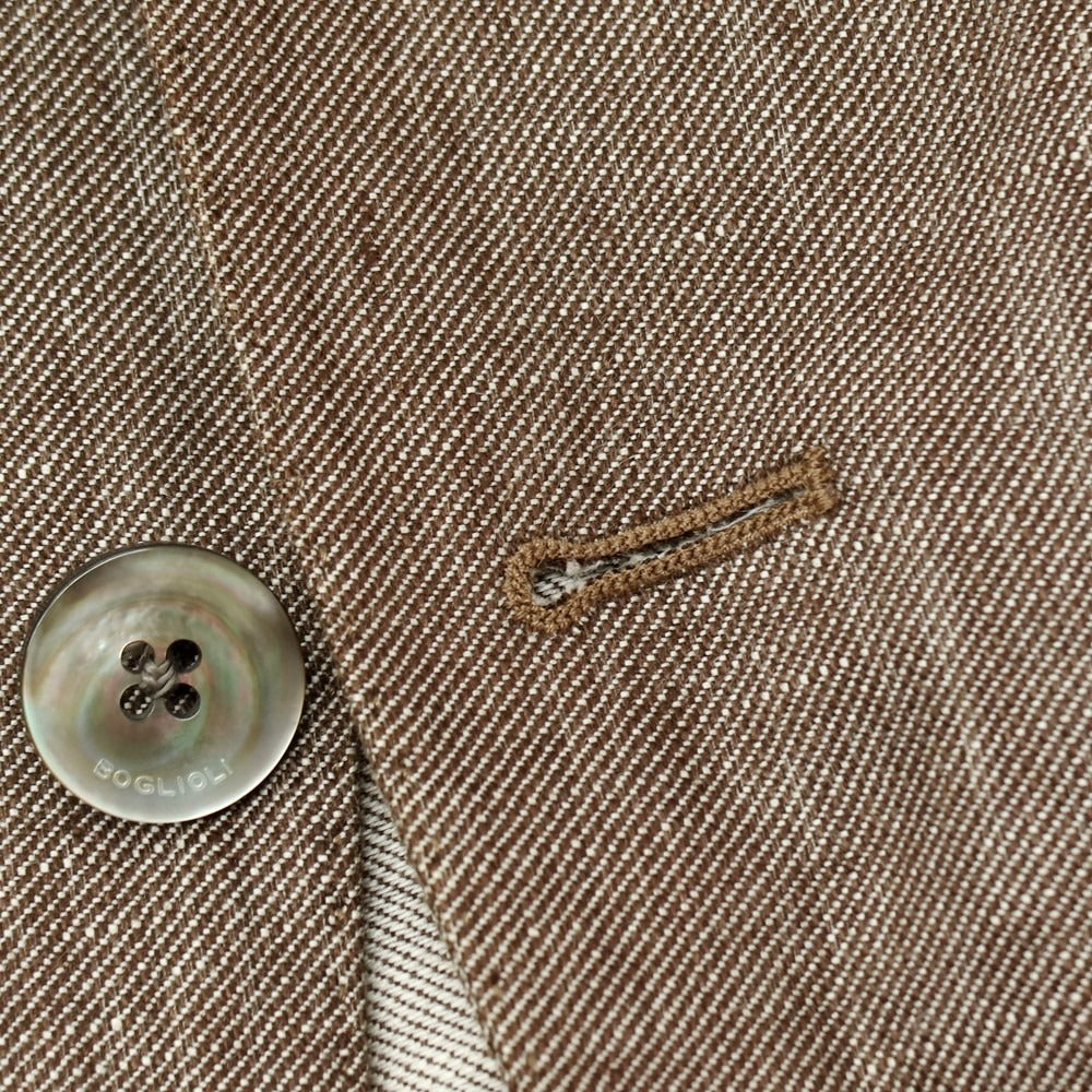 【中古】ボリオリ BOGLIOLI DOVER リネンコットン 3B テーラードジャケット アッシュブラウン系【サイズ44】【 状態ランクC 】【 メンズ 】