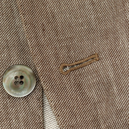 【中古】ボリオリ BOGLIOLI DOVER リネンコットン 3B テーラードジャケット アッシュブラウン系【サイズ44】【 状態ランクC 】【 メンズ 】