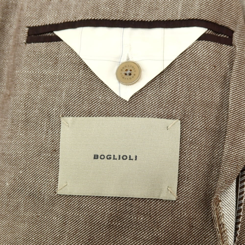 【中古】ボリオリ BOGLIOLI DOVER リネンコットン 3B テーラードジャケット アッシュブラウン系【サイズ44】【 状態ランクC 】【 メンズ 】
