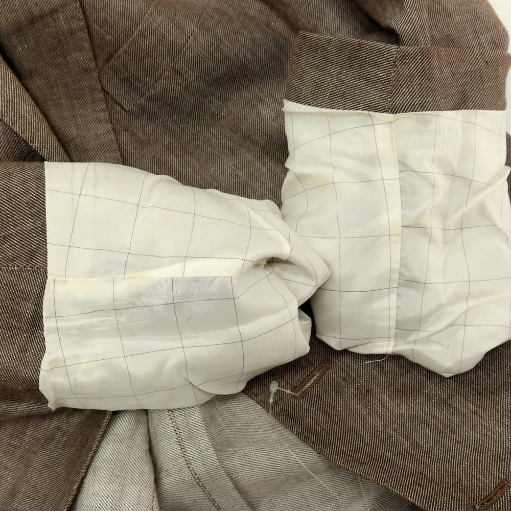 【中古】ボリオリ BOGLIOLI DOVER リネンコットン 3B テーラードジャケット アッシュブラウン系【サイズ44】【 状態ランクC 】【 メンズ 】