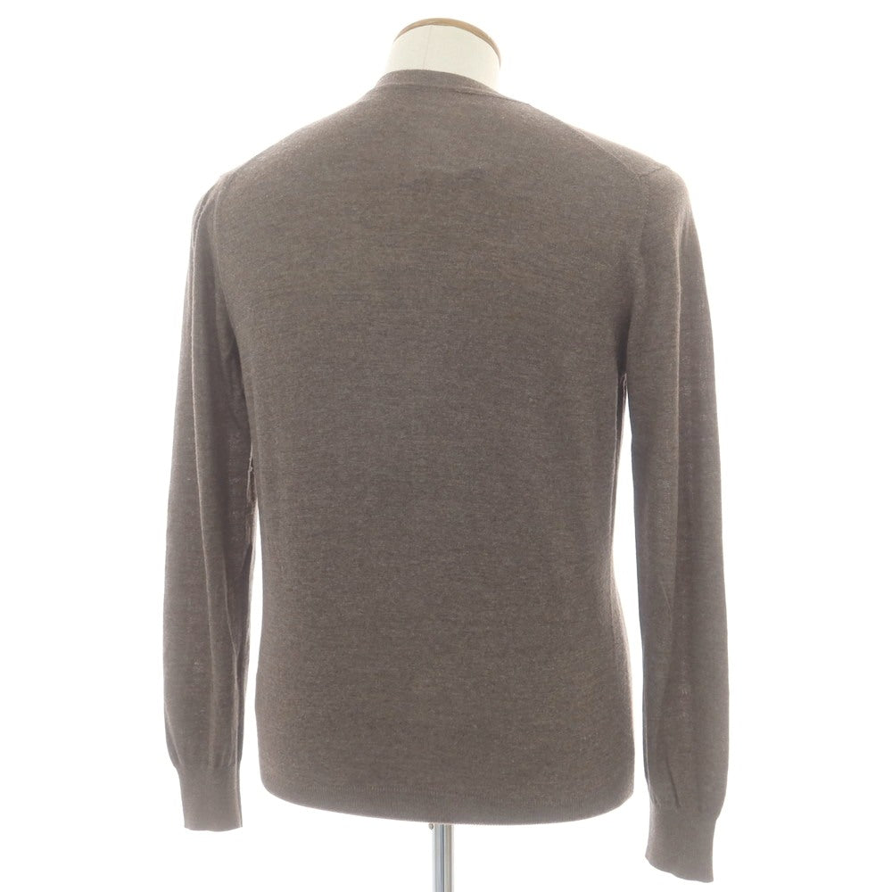 【中古】グランサッソ GRAN SASSO ハイゲージ ウール カーディガン ブラウン【 46 】【 状態ランクC 】【 メンズ 】