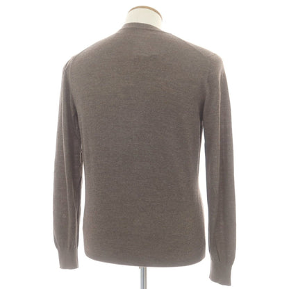 【中古】グランサッソ GRAN SASSO ハイゲージ ウール カーディガン ブラウン【 46 】【 状態ランクC 】【 メンズ 】