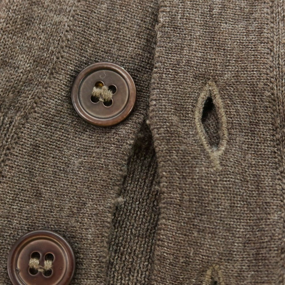 【中古】グランサッソ GRAN SASSO ハイゲージ ウール カーディガン ブラウン【 46 】【 状態ランクC 】【 メンズ 】