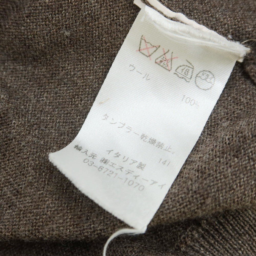 【中古】グランサッソ GRAN SASSO ハイゲージ ウール カーディガン ブラウン【 46 】【 状態ランクC 】【 メンズ 】