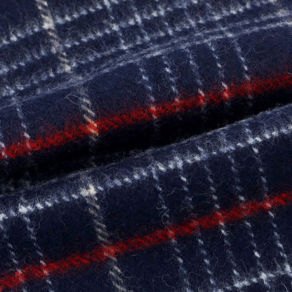 【中古】ジョンストンズ JOHNSTONS ウールアンゴラ チェック マフラー ネイビーxホワイト【 状態ランクB 】【 メンズ 】