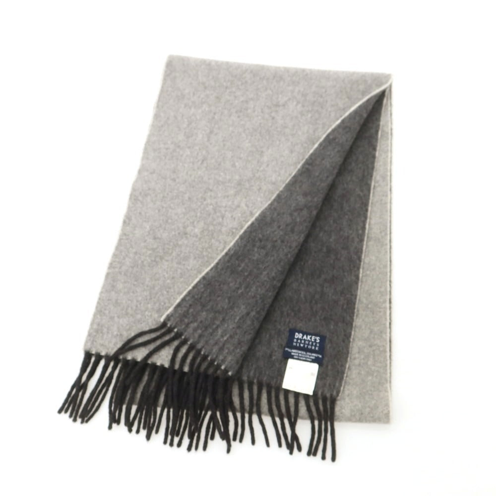 【中古】ドレイクス DRAKES ウールアンゴラ マフラー グレー【 状態ランクC 】【 メンズ 】