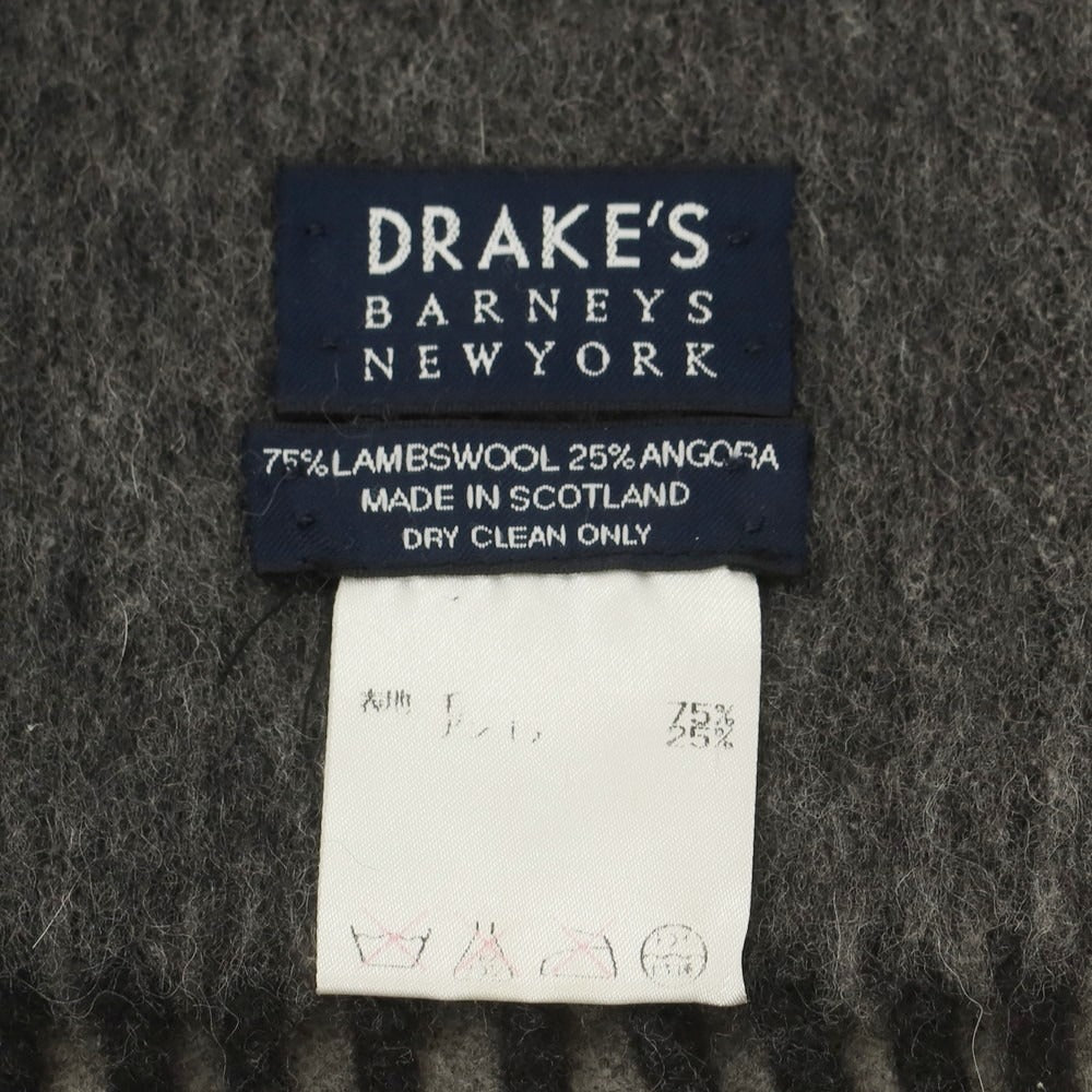 【中古】ドレイクス DRAKES ウールアンゴラ マフラー グレー【 状態ランクC 】【 メンズ 】