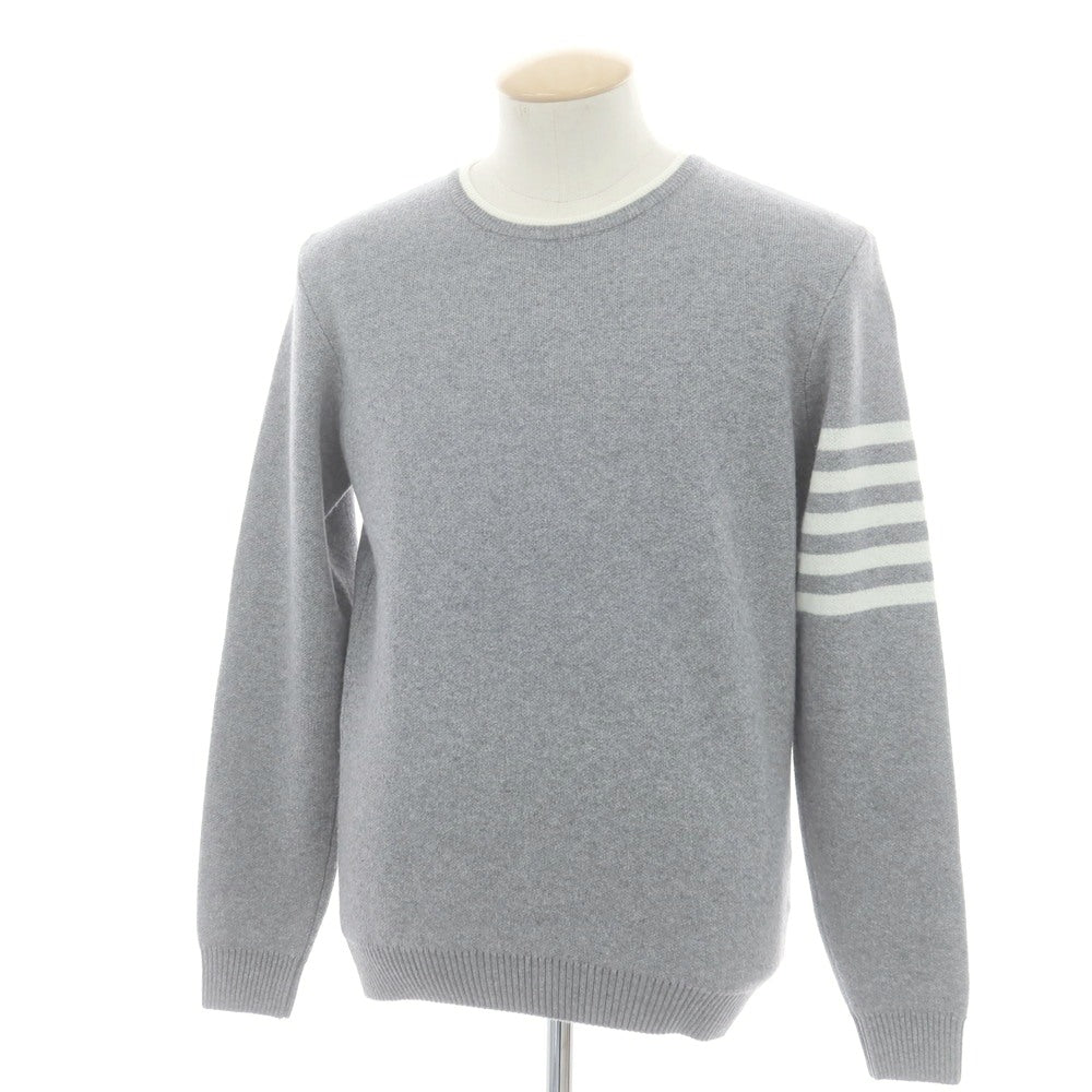 【中古】ピーエムディーエス PMDS ウールレーヨンナイロンカシミヤ クルーネック プルオーバーニット ライトグレー【 S 】【 状態ランクA 】【 メンズ 】