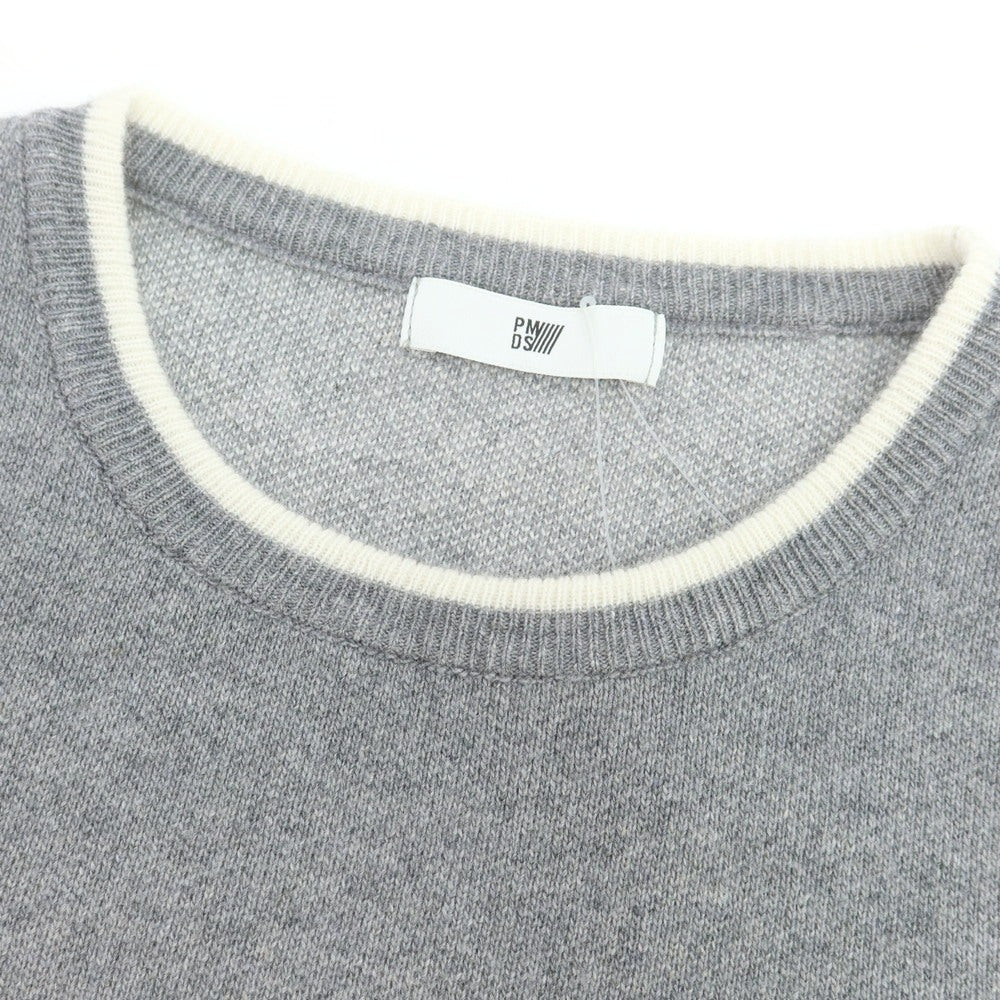 【中古】ピーエムディーエス PMDS ウールレーヨンナイロンカシミヤ クルーネック プルオーバーニット ライトグレー【 S 】【 状態ランクA 】【 メンズ 】