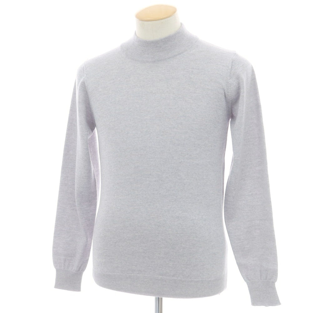 【中古】アレッサンドロルッピ Alessandro Luppi ハイゲージ ウール モックネック プルオーバーニット ライトグレー【 44 】【 状態ランクA 】【 メンズ 】