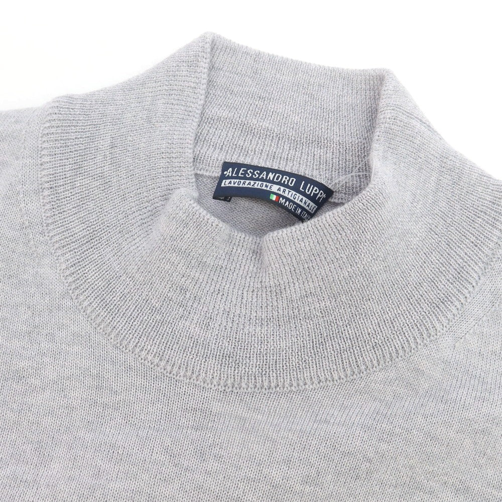 【中古】アレッサンドロルッピ Alessandro Luppi ハイゲージ ウール モックネック プルオーバーニット ライトグレー【 44 】【 状態ランクA 】【 メンズ 】