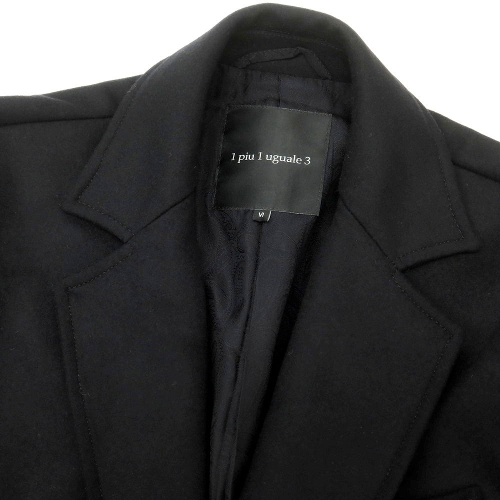 【中古】ウノピュウノウグァーレトレ 1piu1uguale3 ウールカシミヤ チェスターフィールドコート ブラック【 6 】【 状態ランクA 】【 メンズ 】