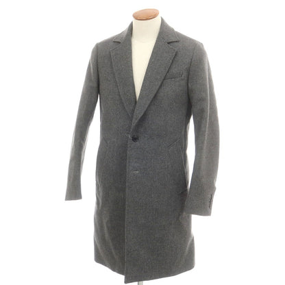 【中古】ウノピュウノウグァーレトレ 1piu1uguale3 ウールカシミヤ チェスターフィールドコート グレー【 4 】【 状態ランクA 】【 メンズ 】