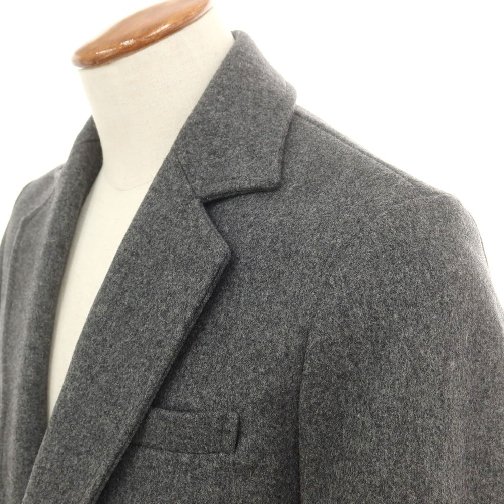 【中古】ウノピュウノウグァーレトレ 1piu1uguale3 ウールカシミヤ チェスターフィールドコート グレー【 4 】【 状態ランクA 】【 メンズ 】