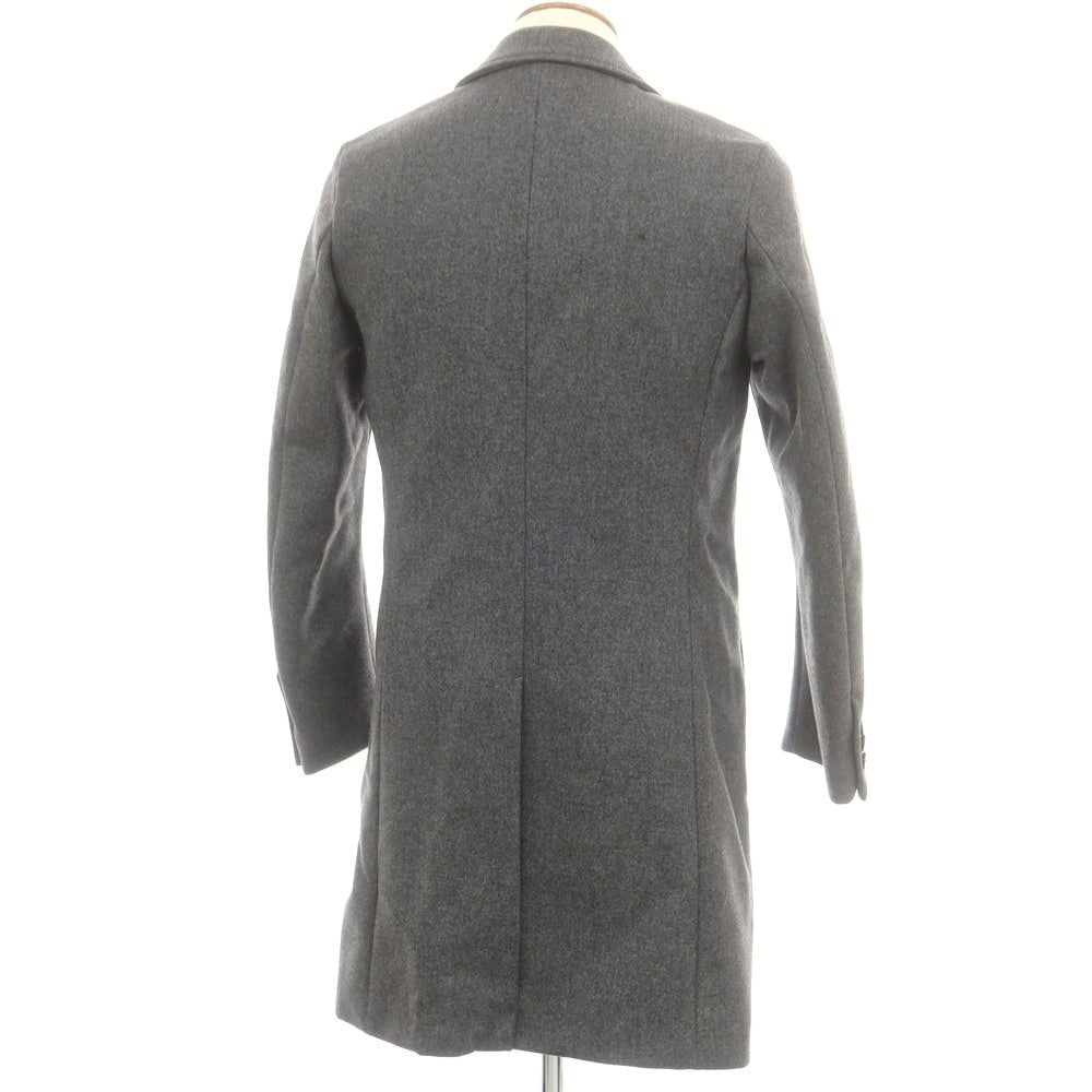 【中古】ウノピュウノウグァーレトレ 1piu1uguale3 ウールカシミヤ チェスターフィールドコート グレー【 4 】【 状態ランクA 】【 メンズ 】