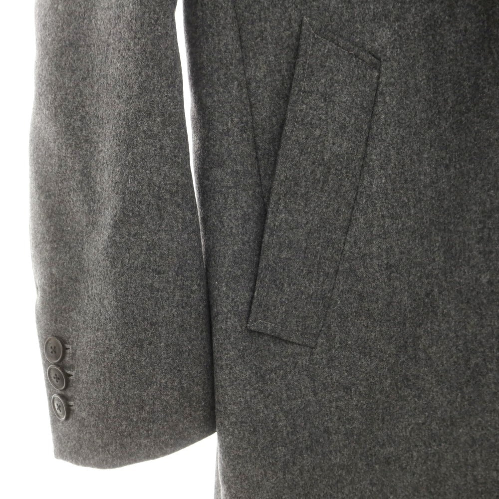 【中古】ウノピュウノウグァーレトレ 1piu1uguale3 ウールカシミヤ チェスターフィールドコート グレー【 4 】【 状態ランクA 】【 メンズ 】