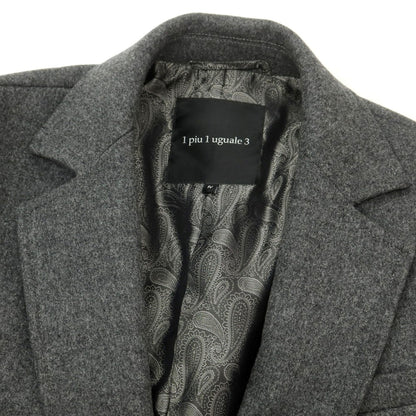 【中古】ウノピュウノウグァーレトレ 1piu1uguale3 ウールカシミヤ チェスターフィールドコート グレー【 4 】【 状態ランクA 】【 メンズ 】