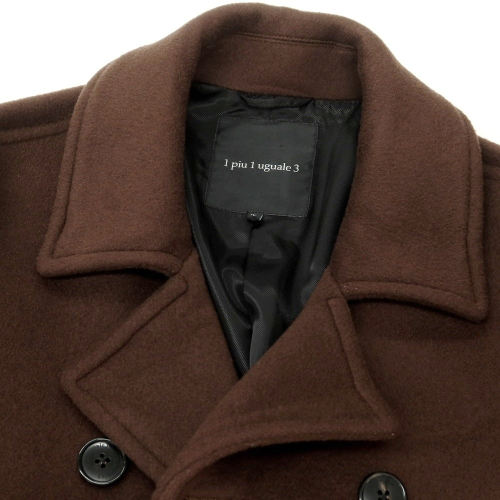 【中古】ウノピュウノウグァーレトレ 1piu1uguale3 ウールコットン ピーコート ブラウン【 4 】【 状態ランクA 】【 メンズ 】