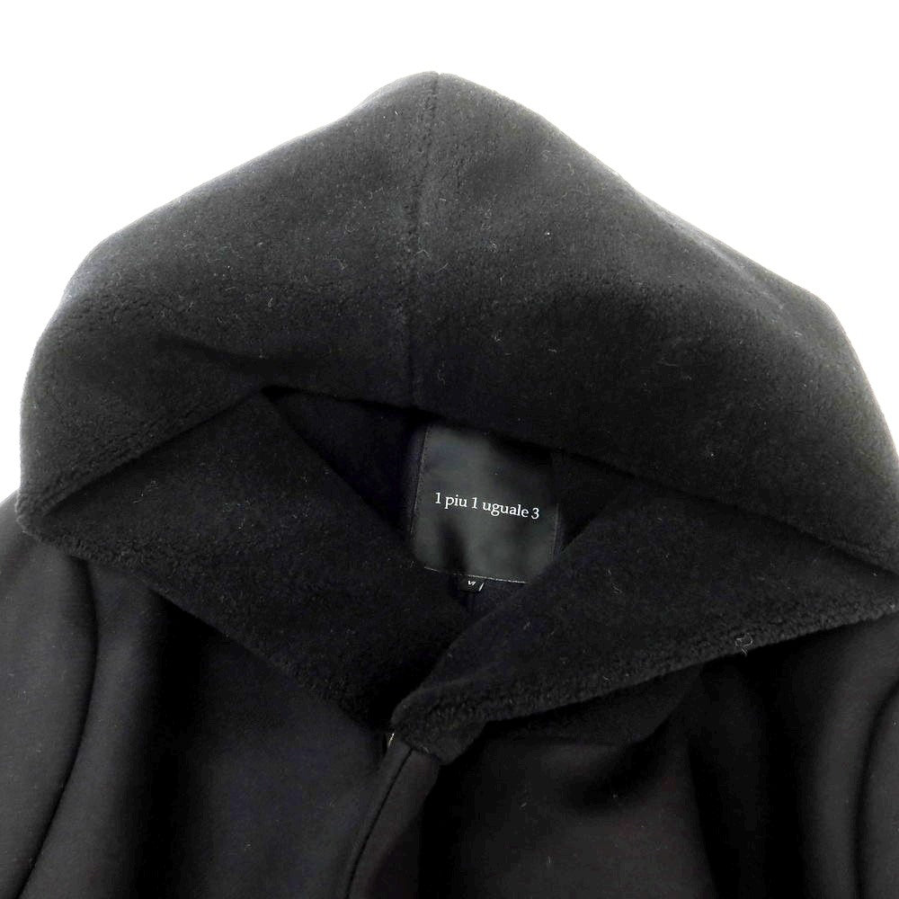 【中古】ウノピュウノウグァーレトレ 1piu1uguale3 ウールナイロンカシミヤ フーデッドコート ブラック【 6 】【 状態ランクA 】【 メンズ 】