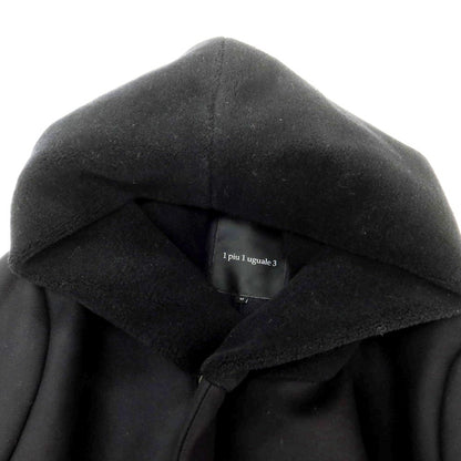 【中古】ウノピュウノウグァーレトレ 1piu1uguale3 ウールナイロンカシミヤ フーデッドコート ブラック【 6 】【 状態ランクA 】【 メンズ 】