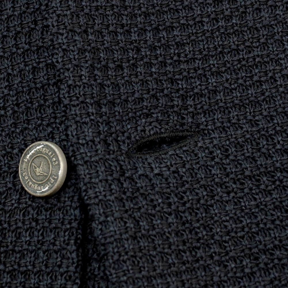 【中古】ウノピュウノウグァーレトレ 1piu1uguale3 コットン 2B ニットジャケット ネイビーブラック系【サイズV】【 状態ランクA 】【 メンズ 】