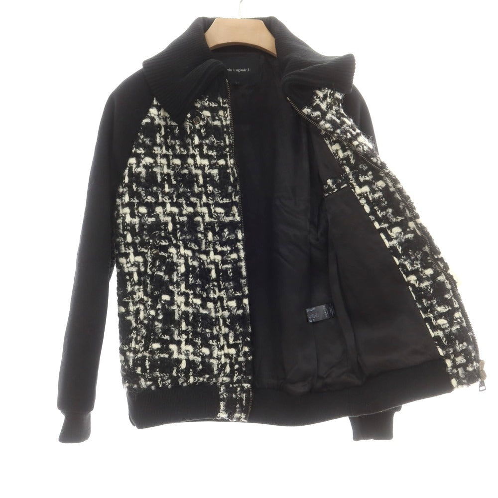 【中古】ウノピュウノウグァーレトレ 1piu1uguale3 ウール ドンキージップスタジアム ジャケット ブラックxホワイト【 4 】【 状態ランクA 】【 メンズ 】