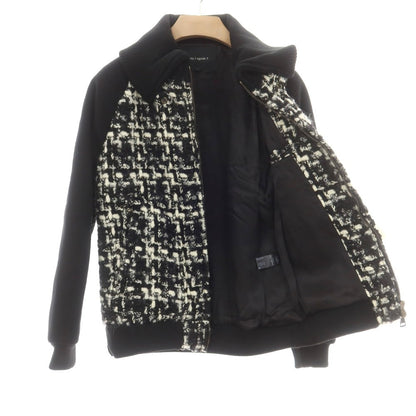 【中古】ウノピュウノウグァーレトレ 1piu1uguale3 ウール ドンキージップスタジアム ジャケット ブラックxホワイト【 4 】【 状態ランクA 】【 メンズ 】