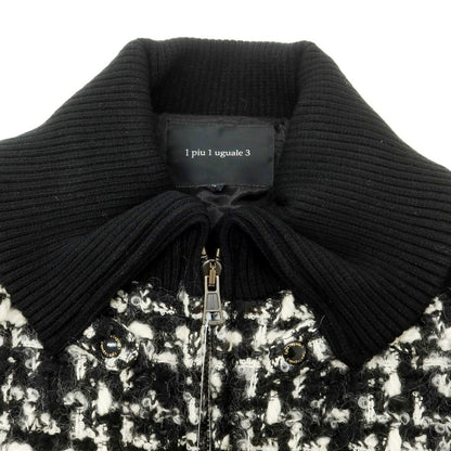 【中古】ウノピュウノウグァーレトレ 1piu1uguale3 ウール ドンキージップスタジアム ジャケット ブラックxホワイト【 4 】【 状態ランクA 】【 メンズ 】