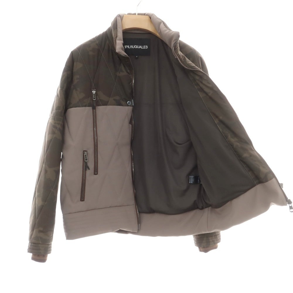 【中古】ウノピュウノウグァーレトレ 1piu1uguale3 ナイロン キルティング 中綿ブルゾン ダークオリーブxグレージュ【 6 】【 状態ランクA 】【 メンズ 】