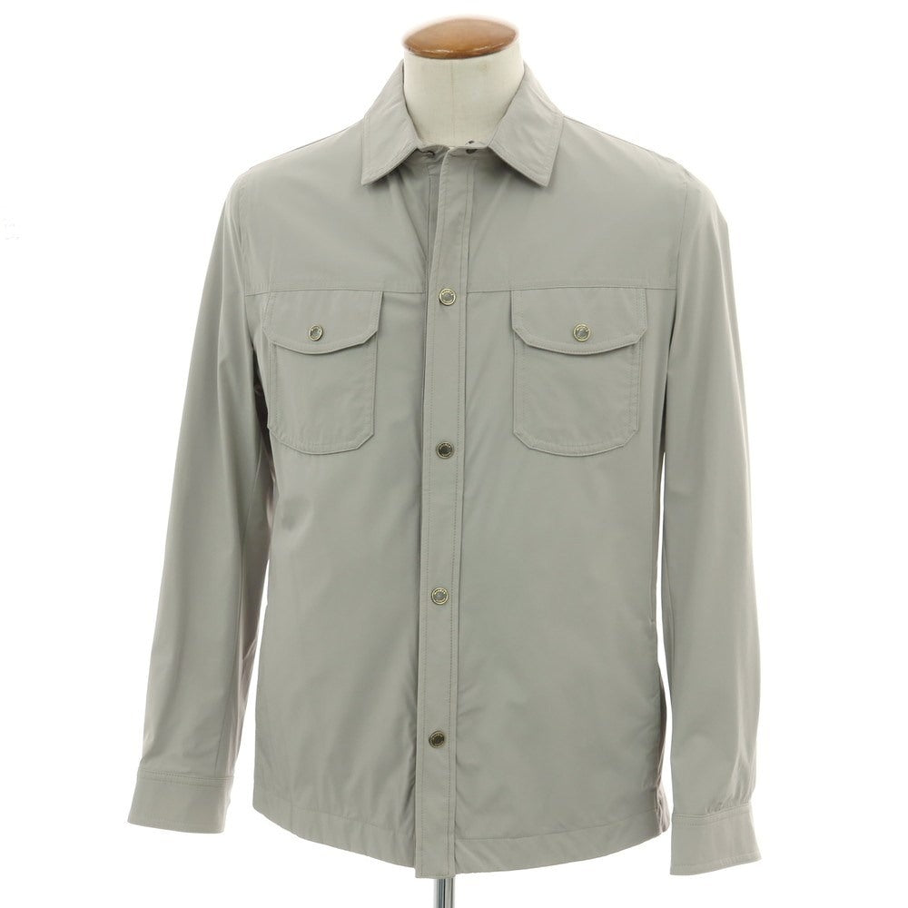 【中古】ムーレー MOORER ATLAS-KN ストレッチ ナイロン シャツジャケット グレー【 46 】【 状態ランクC 】【 メンズ 】