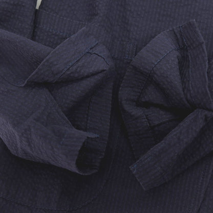 【中古】ジャンネット giannetto コットン シアサッカー ストライプ 2B カジュアルジャケット ネイビー【サイズ46】【 状態ランクC 】【 メンズ 】