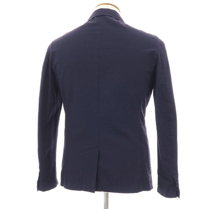 【中古】ジャンネット giannetto コットン シアサッカー ストライプ 2B カジュアルジャケット ネイビー【サイズ46】【 状態ランクC 】【 メンズ 】