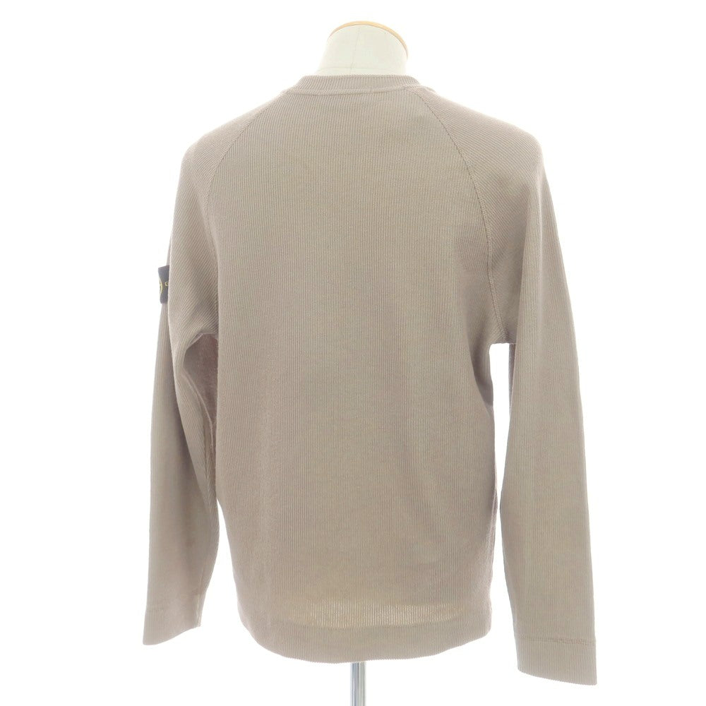 【中古】ストーンアイランド STONE ISLAND コットンナイロン Vネック 長袖カットソー ベージュ【 S 】【 状態ランクC 】【 メンズ 】