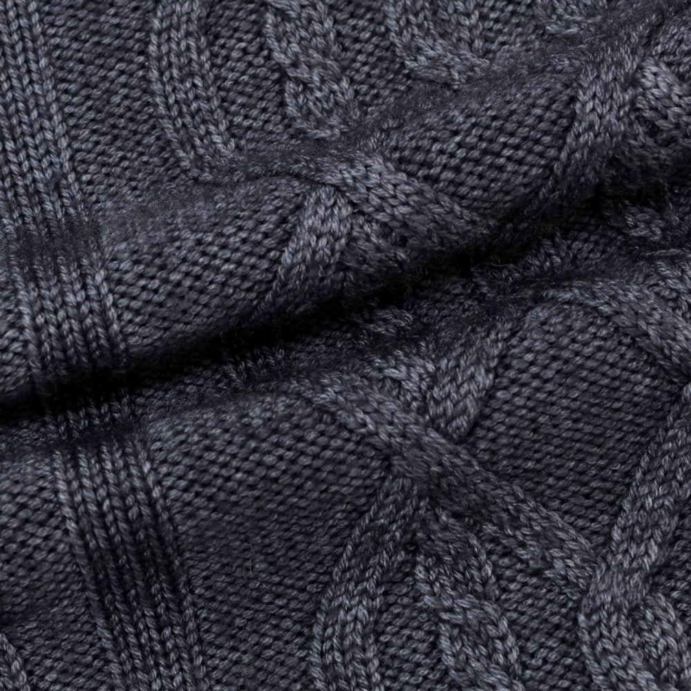 【中古】ヤコブコーエン JACOB COHEN ミドルゲージ ウール ケーブル編み クルーネックニット グレイッシュネイビー【 M 】【 状態ランクB 】【 メンズ 】