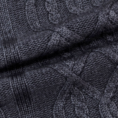 【中古】ヤコブコーエン JACOB COHEN ミドルゲージ ウール ケーブル編み クルーネックニット グレイッシュネイビー【 M 】【 状態ランクB 】【 メンズ 】