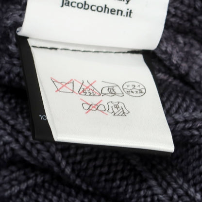 【中古】ヤコブコーエン JACOB COHEN ミドルゲージ ウール ケーブル編み クルーネックニット グレイッシュネイビー【 M 】【 状態ランクB 】【 メンズ 】
