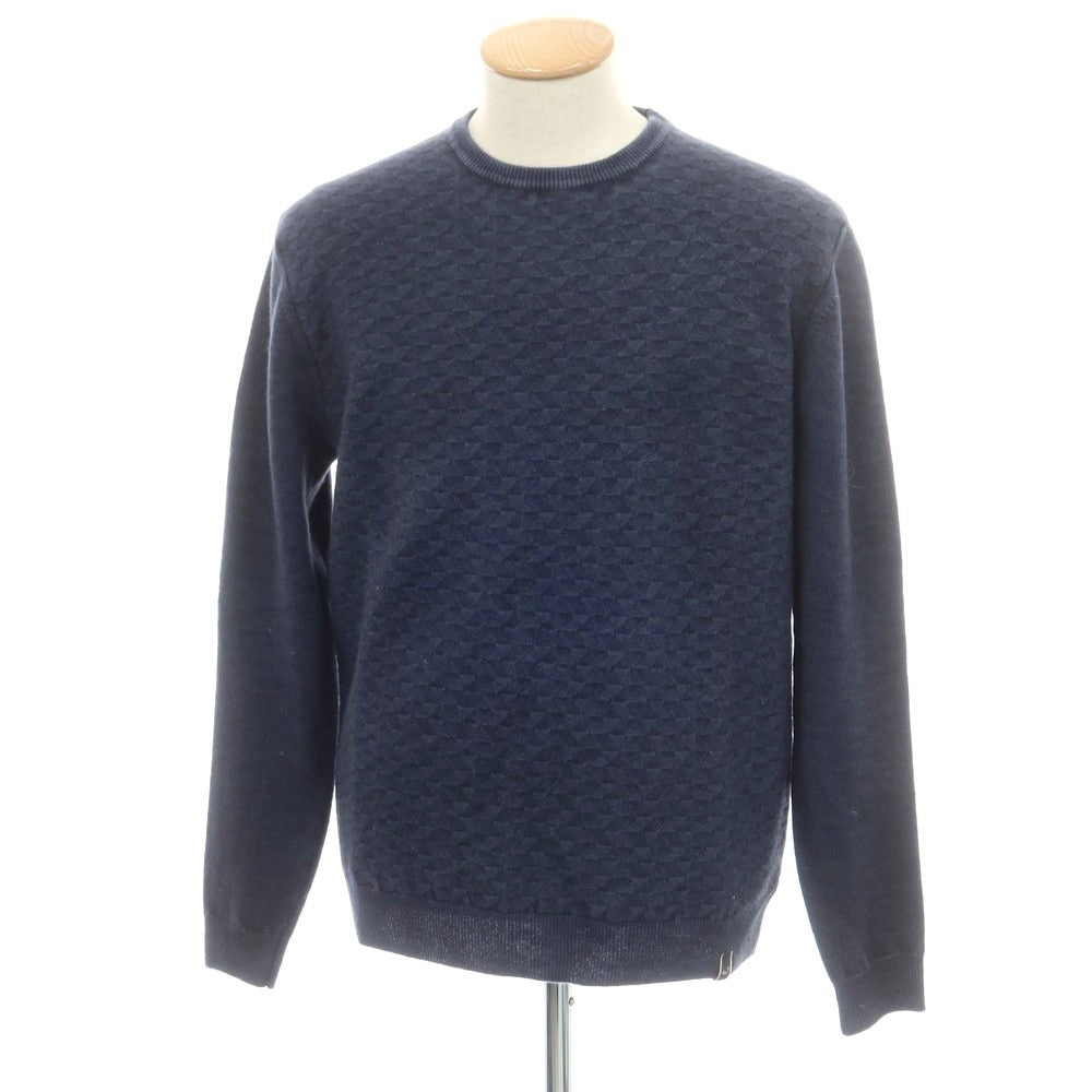 【中古】ヤコブコーエン JACOB COHEN ハイゲージ ウール 製品染め クルーネックニット ネイビー【 M 】【 状態ランクB 】【 メンズ 】