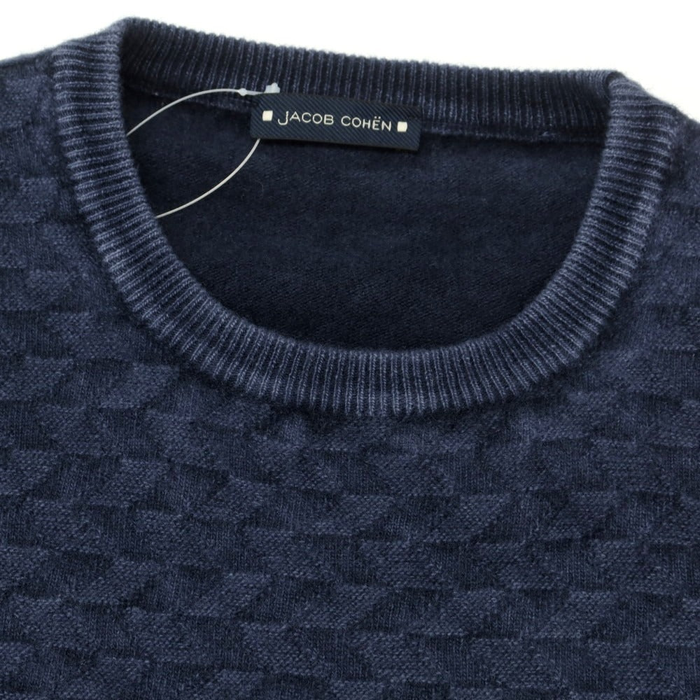 【中古】ヤコブコーエン JACOB COHEN ハイゲージ ウール 製品染め クルーネックニット ネイビー【 M 】【 状態ランクB 】【 メンズ 】
