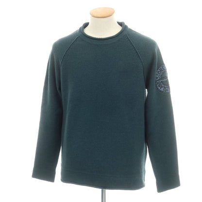 【中古】ストーンアイランド STONE ISLAND ミドルゲージ ウールナイロン プルオーバーニット フォレストグリーン【 M 】【 状態ランクA 】【 メンズ 】