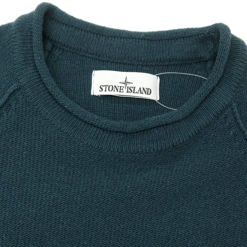 【中古】ストーンアイランド STONE ISLAND ミドルゲージ ウールナイロン プルオーバーニット フォレストグリーン【 M 】【 状態ランクA 】【 メンズ 】