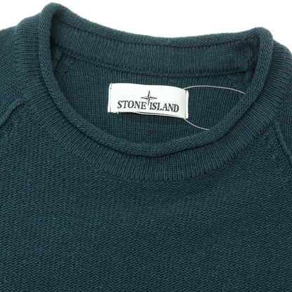 【中古】ストーンアイランド STONE ISLAND ミドルゲージ ウールナイロン プルオーバーニット フォレストグリーン【 M 】【 状態ランクA 】【 メンズ 】