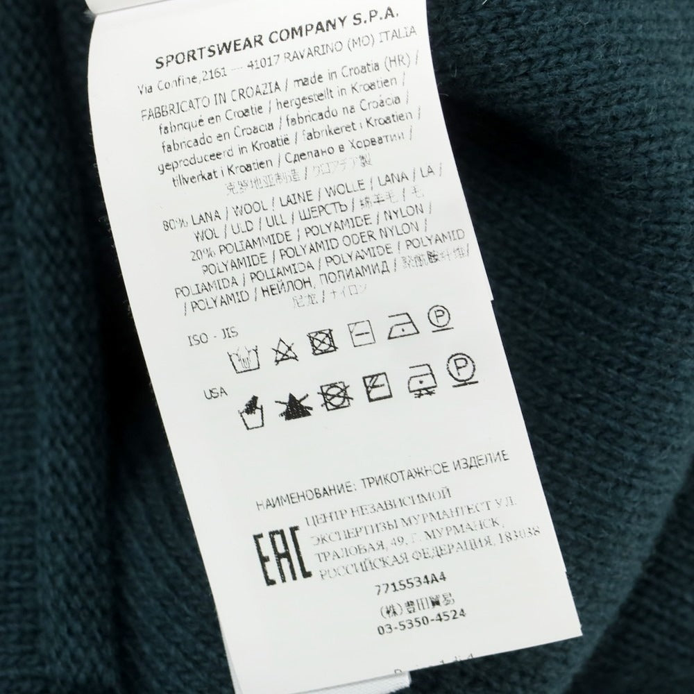 【中古】ストーンアイランド STONE ISLAND ミドルゲージ ウールナイロン プルオーバーニット フォレストグリーン【 M 】【 状態ランクA 】【 メンズ 】