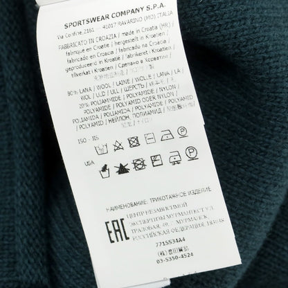 【中古】ストーンアイランド STONE ISLAND ミドルゲージ ウールナイロン プルオーバーニット フォレストグリーン【 M 】【 状態ランクA 】【 メンズ 】