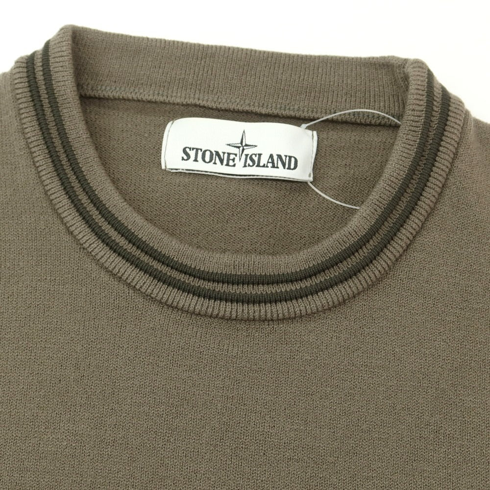 【中古】ストーンアイランド STONE ISLAND ハイゲージ ウールポリエステル クルーネックニット グレイッシュオリーブ【 M 】【 状態ランクA 】【 メンズ 】