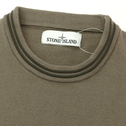 【中古】ストーンアイランド STONE ISLAND ハイゲージ ウールポリエステル クルーネックニット グレイッシュオリーブ【 M 】【 状態ランクA 】【 メンズ 】